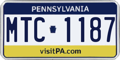 PA license plate MTC1187