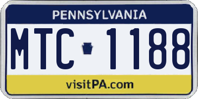PA license plate MTC1188