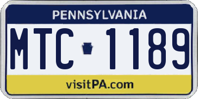 PA license plate MTC1189