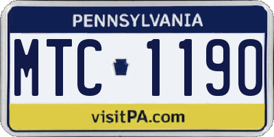 PA license plate MTC1190