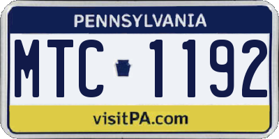 PA license plate MTC1192
