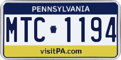 PA license plate MTC1194