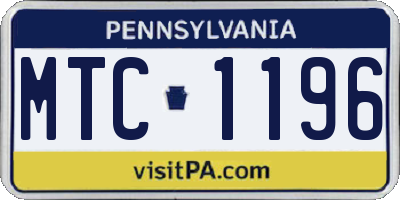 PA license plate MTC1196