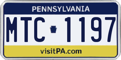 PA license plate MTC1197