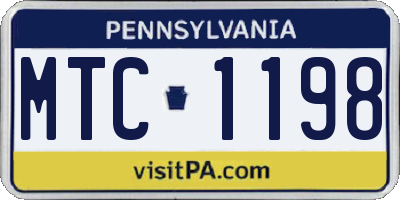 PA license plate MTC1198