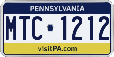 PA license plate MTC1212