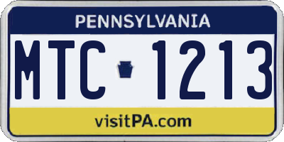 PA license plate MTC1213