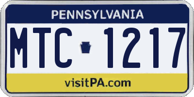 PA license plate MTC1217