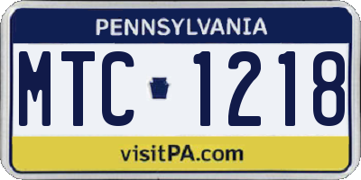 PA license plate MTC1218