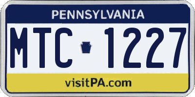 PA license plate MTC1227