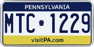 PA license plate MTC1229