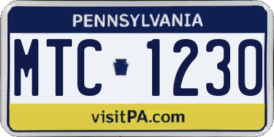 PA license plate MTC1230