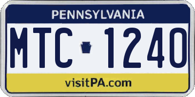 PA license plate MTC1240