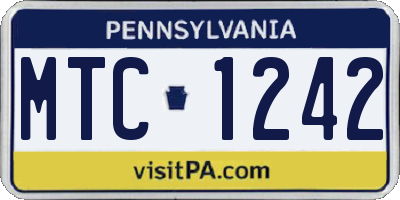 PA license plate MTC1242