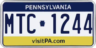 PA license plate MTC1244