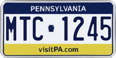 PA license plate MTC1245