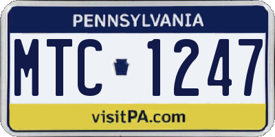 PA license plate MTC1247