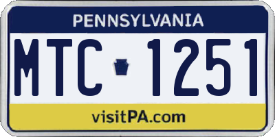 PA license plate MTC1251