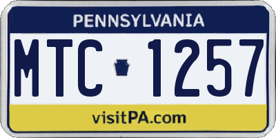 PA license plate MTC1257