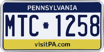 PA license plate MTC1258
