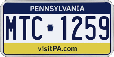 PA license plate MTC1259