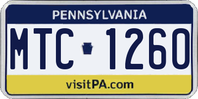 PA license plate MTC1260