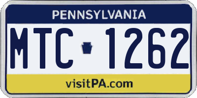 PA license plate MTC1262