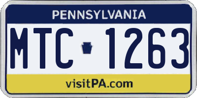 PA license plate MTC1263