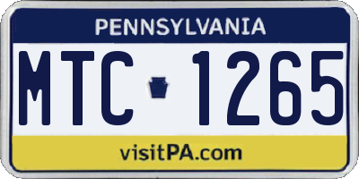 PA license plate MTC1265