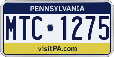 PA license plate MTC1275