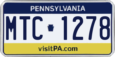 PA license plate MTC1278