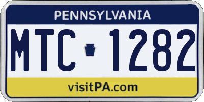 PA license plate MTC1282