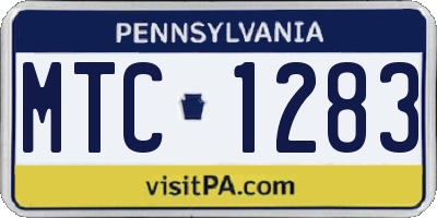 PA license plate MTC1283
