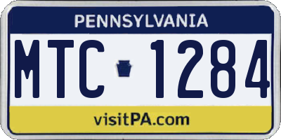 PA license plate MTC1284