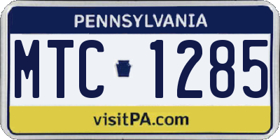 PA license plate MTC1285