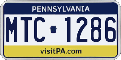 PA license plate MTC1286