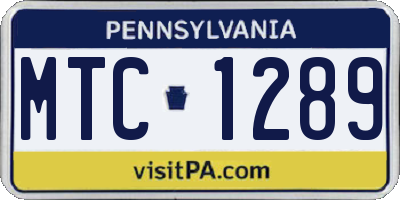 PA license plate MTC1289
