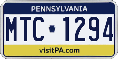 PA license plate MTC1294