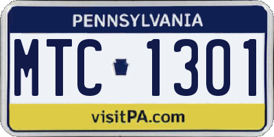PA license plate MTC1301