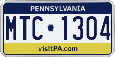 PA license plate MTC1304
