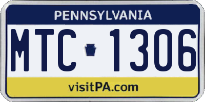 PA license plate MTC1306