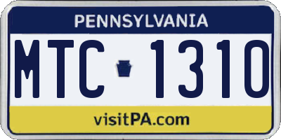 PA license plate MTC1310