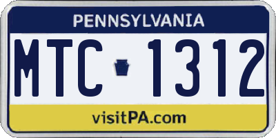 PA license plate MTC1312