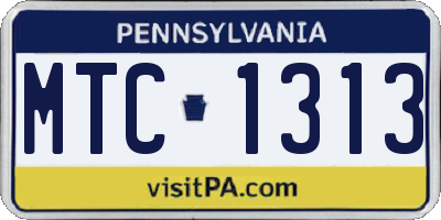 PA license plate MTC1313