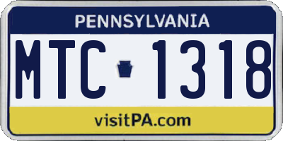 PA license plate MTC1318