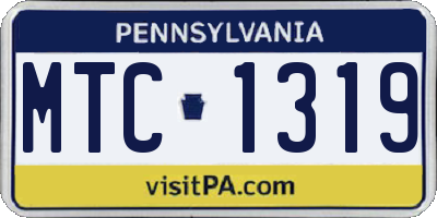PA license plate MTC1319