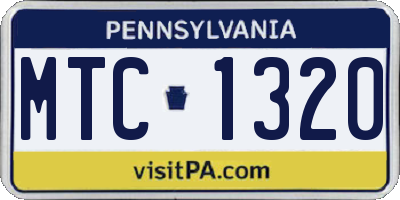 PA license plate MTC1320