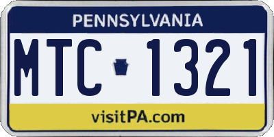 PA license plate MTC1321