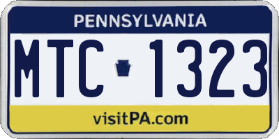 PA license plate MTC1323