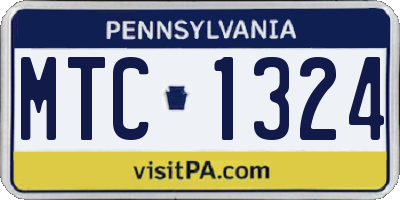 PA license plate MTC1324